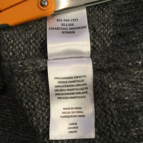 Rails Ellise Cashmere Blend Sweater in Charcoal Midnight Stripe L - Picture 5 of 5